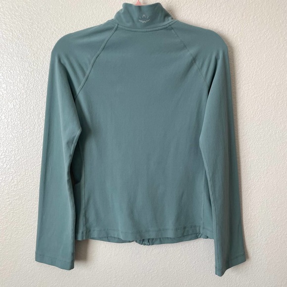 Beyond Yoga Jacket Small Jade Green Full Zip Mock Neck Supplex Athletic Stretch - Picture 10 of 13